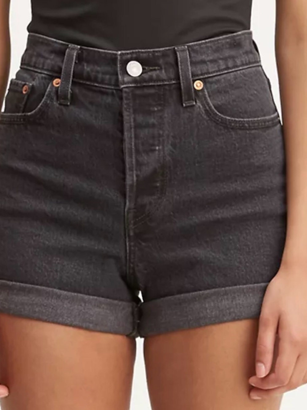 Levi's Wedgie Shorts Dark Wash size 28 - Picture 3 of 8